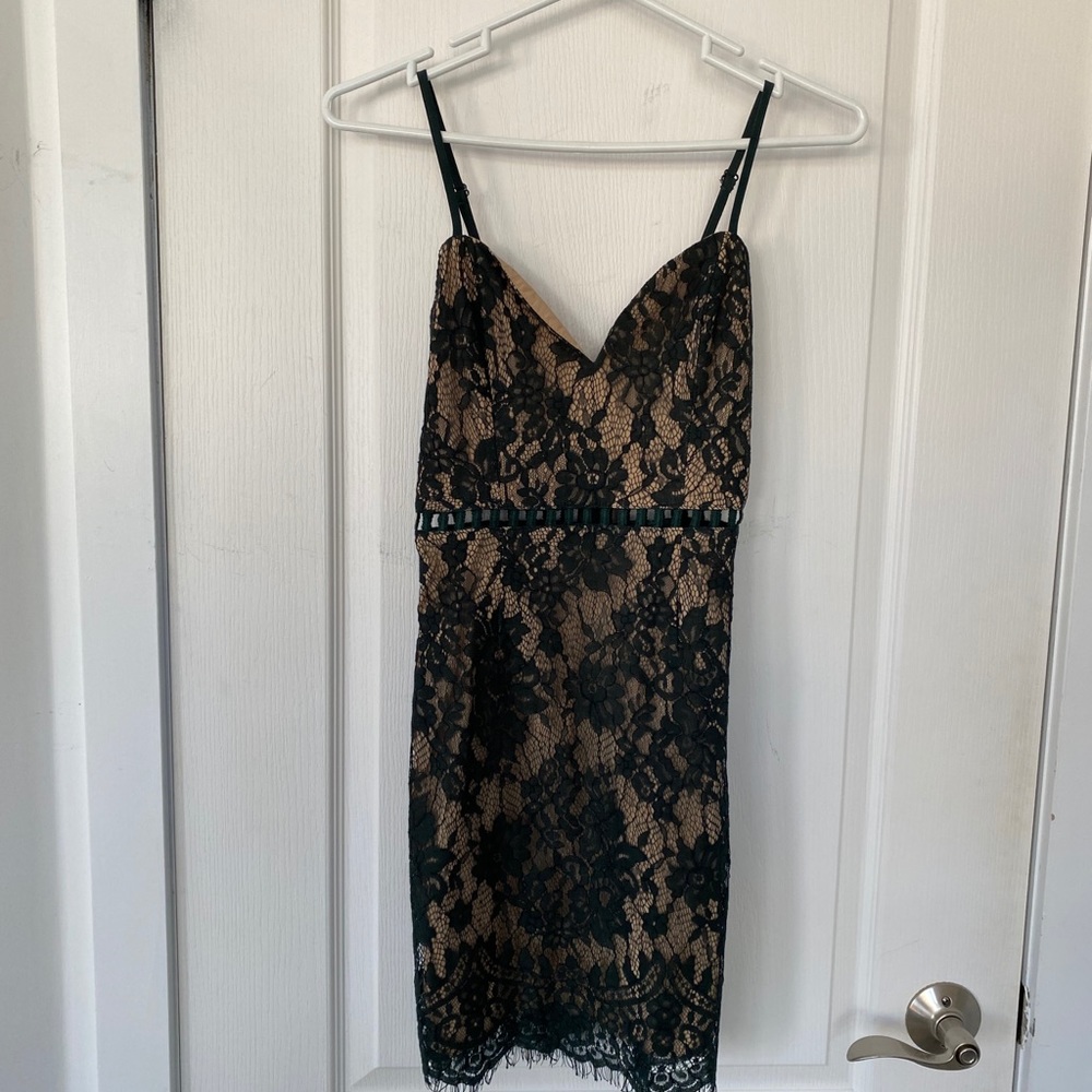 TOBI green lace cocktail dress